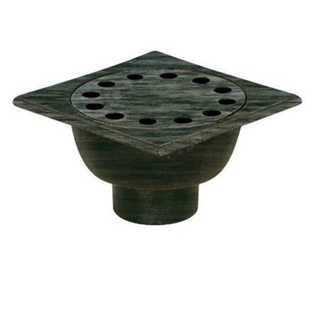 SIOUX CHIEF Bell Trap Drain 9 In. X 9 In. X 3 In. Cast Iron 41893